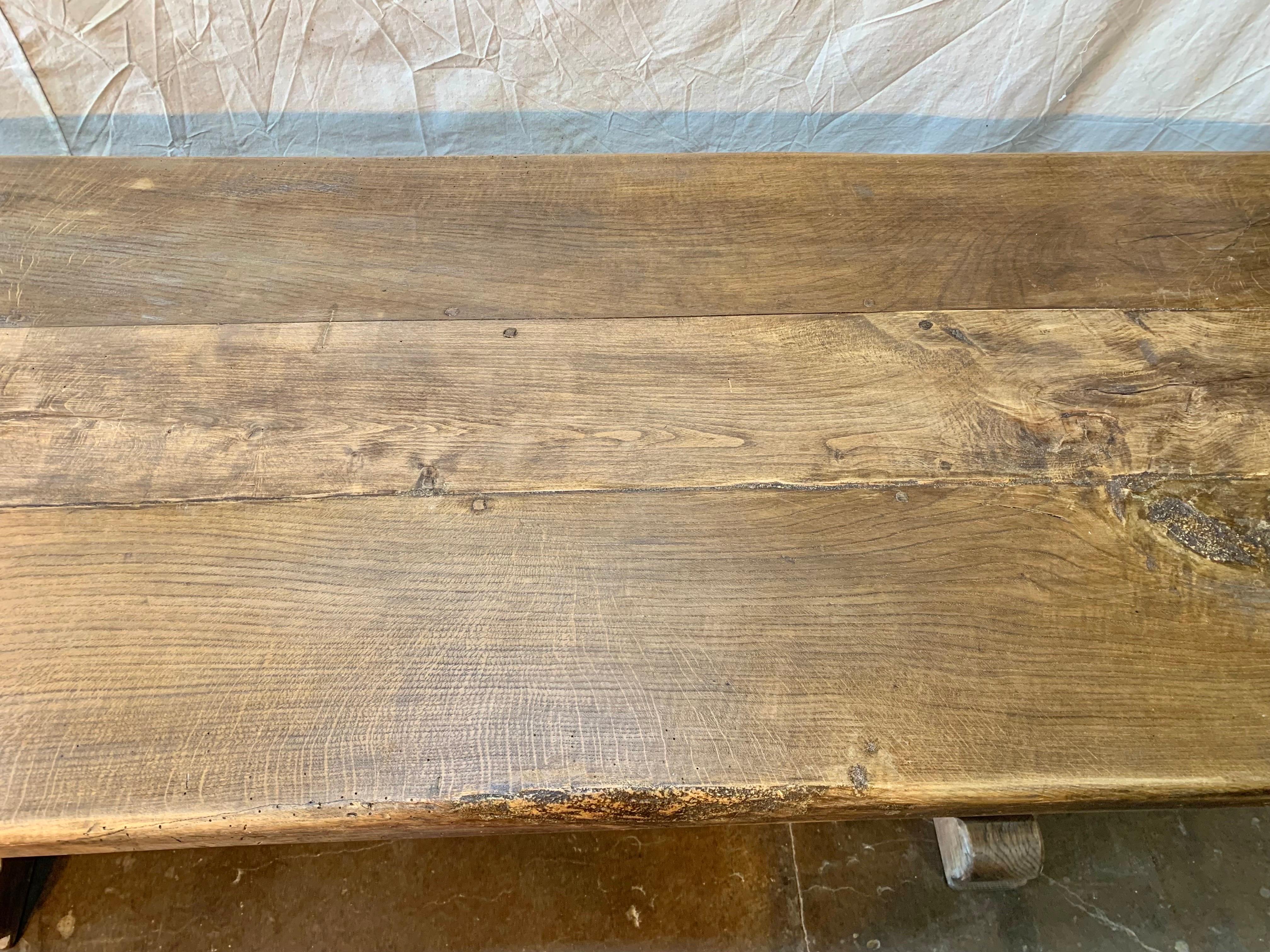 19th Century French Walnut Monastery Dining Table 3