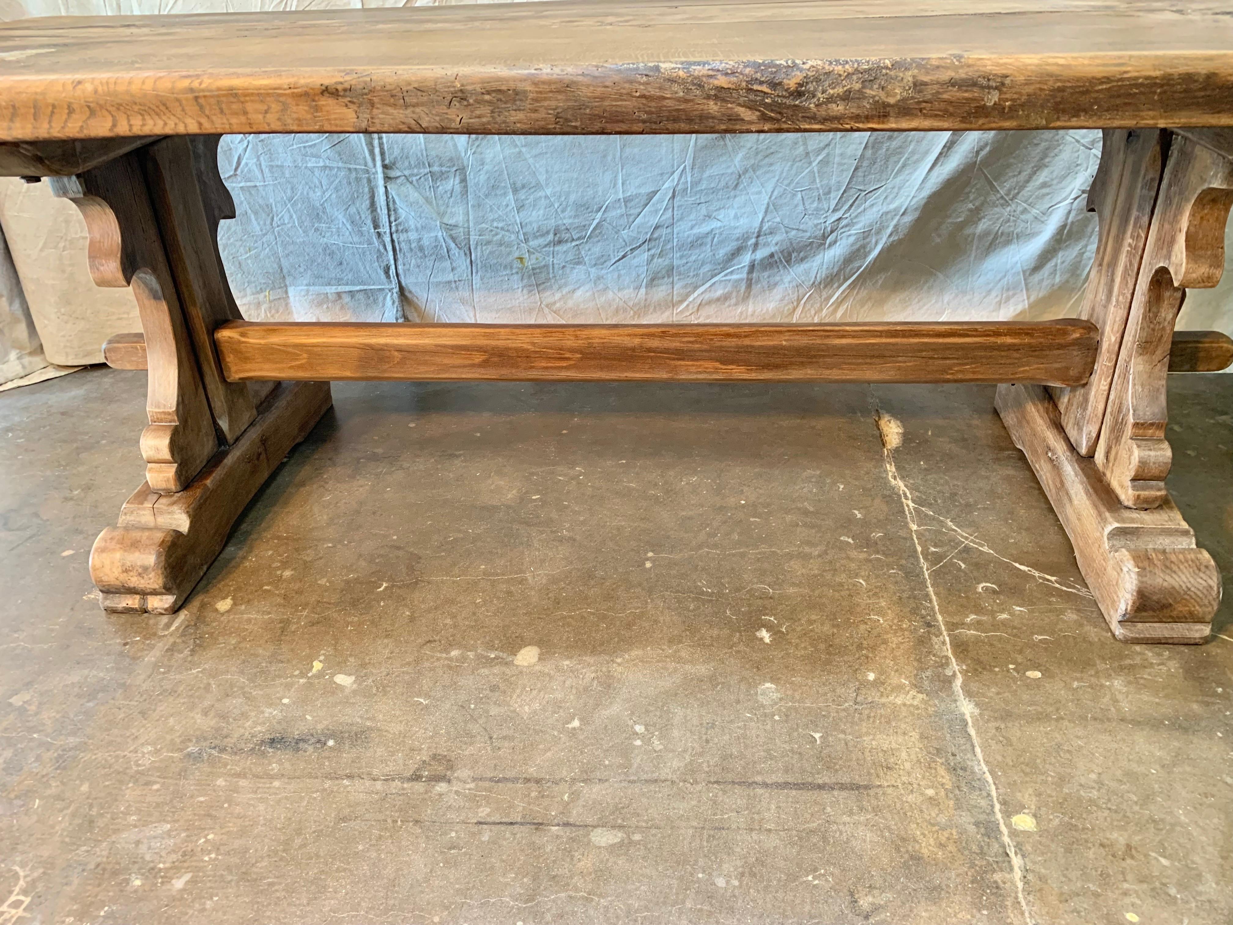 19th Century French Walnut Monastery Dining Table 5