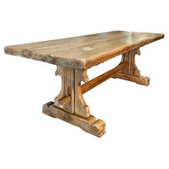Antique 19th Century French Walnut Monastery Dining Table