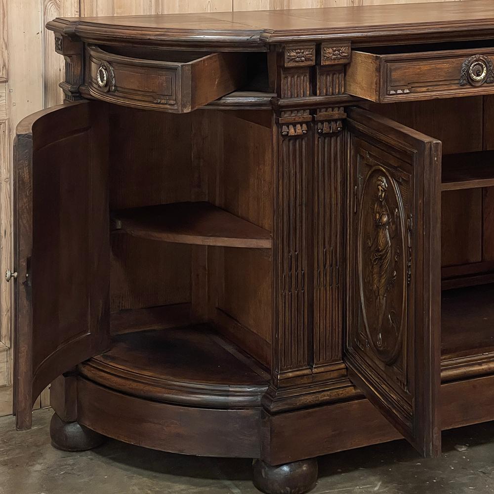 19th Century French Walnut Neoclassical Buffet with Four Seasons In Good Condition For Sale In Dallas, TX