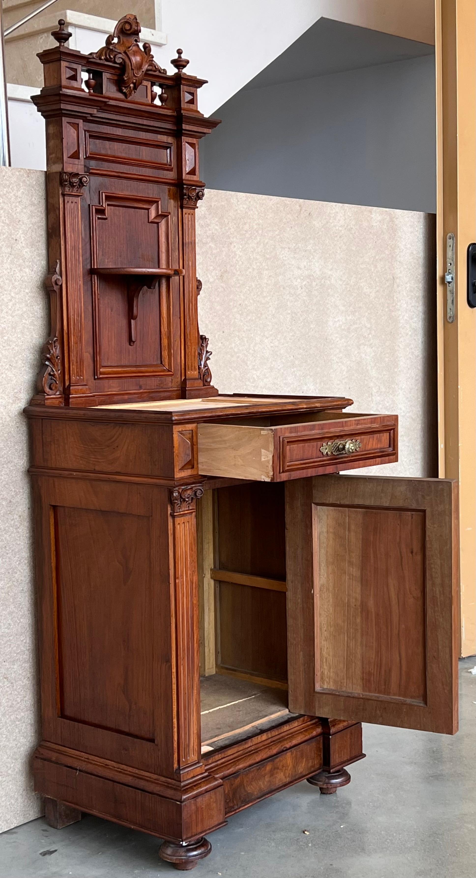 19th Century French Walnut Neoclassical Petit File Cabinet For Sale 6