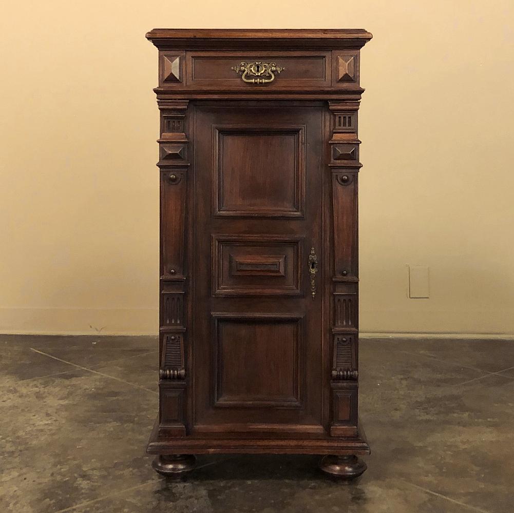 Neoclassical Revival 19th Century French Walnut Neoclassical Petit File Cabinet For Sale