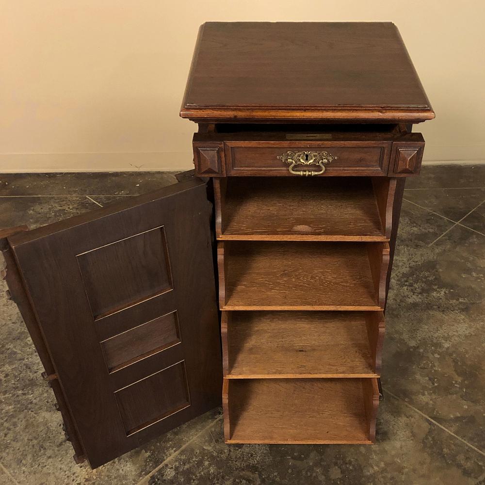 19th Century French Walnut Neoclassical Petit File Cabinet For Sale 1