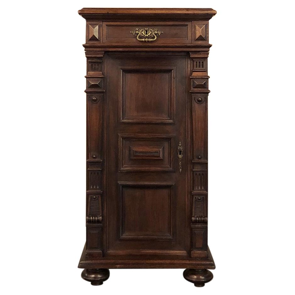 19th Century French Walnut Neoclassical Petit File Cabinet For Sale