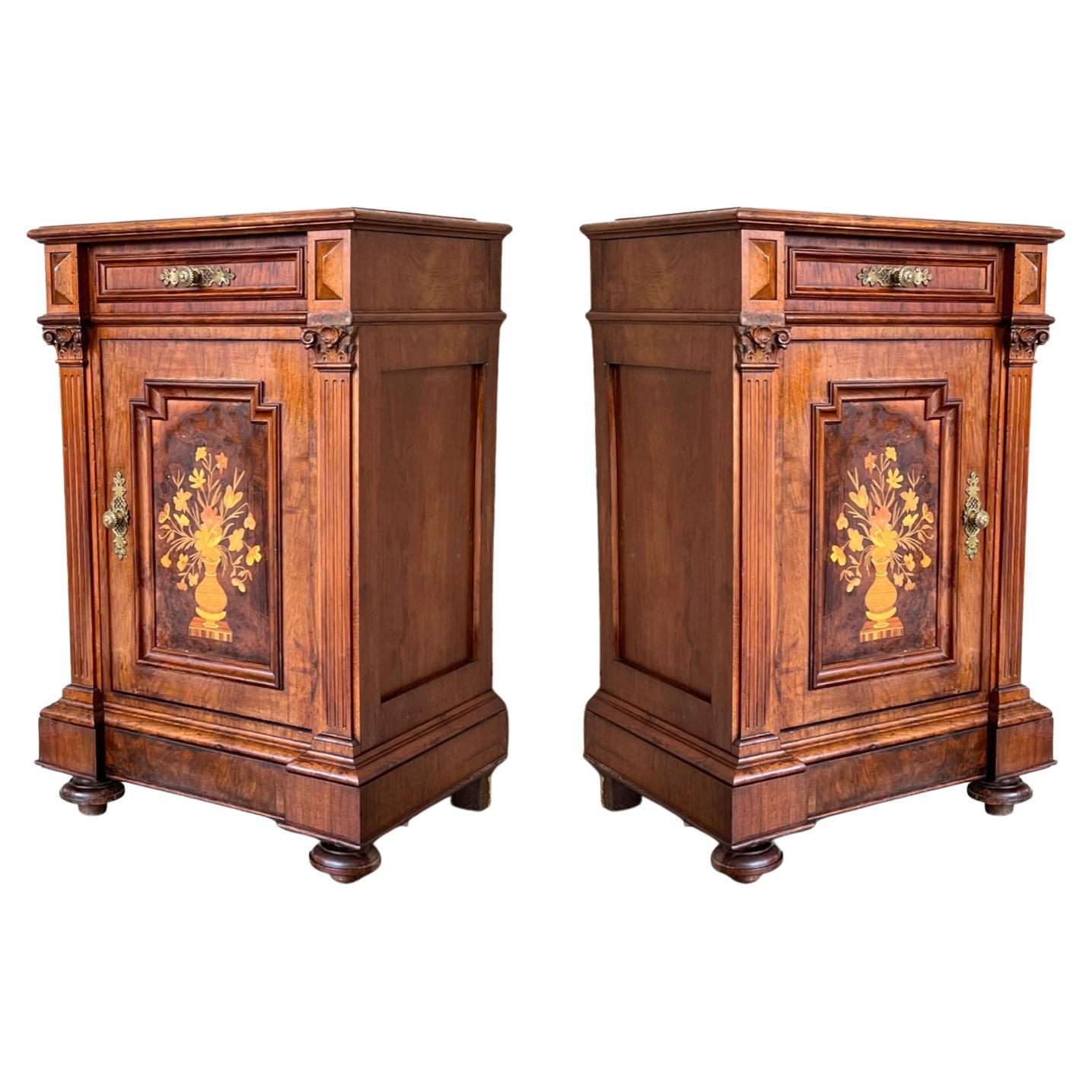 19th Century French Walnut Neoclassical Petit File Cabinet For Sale