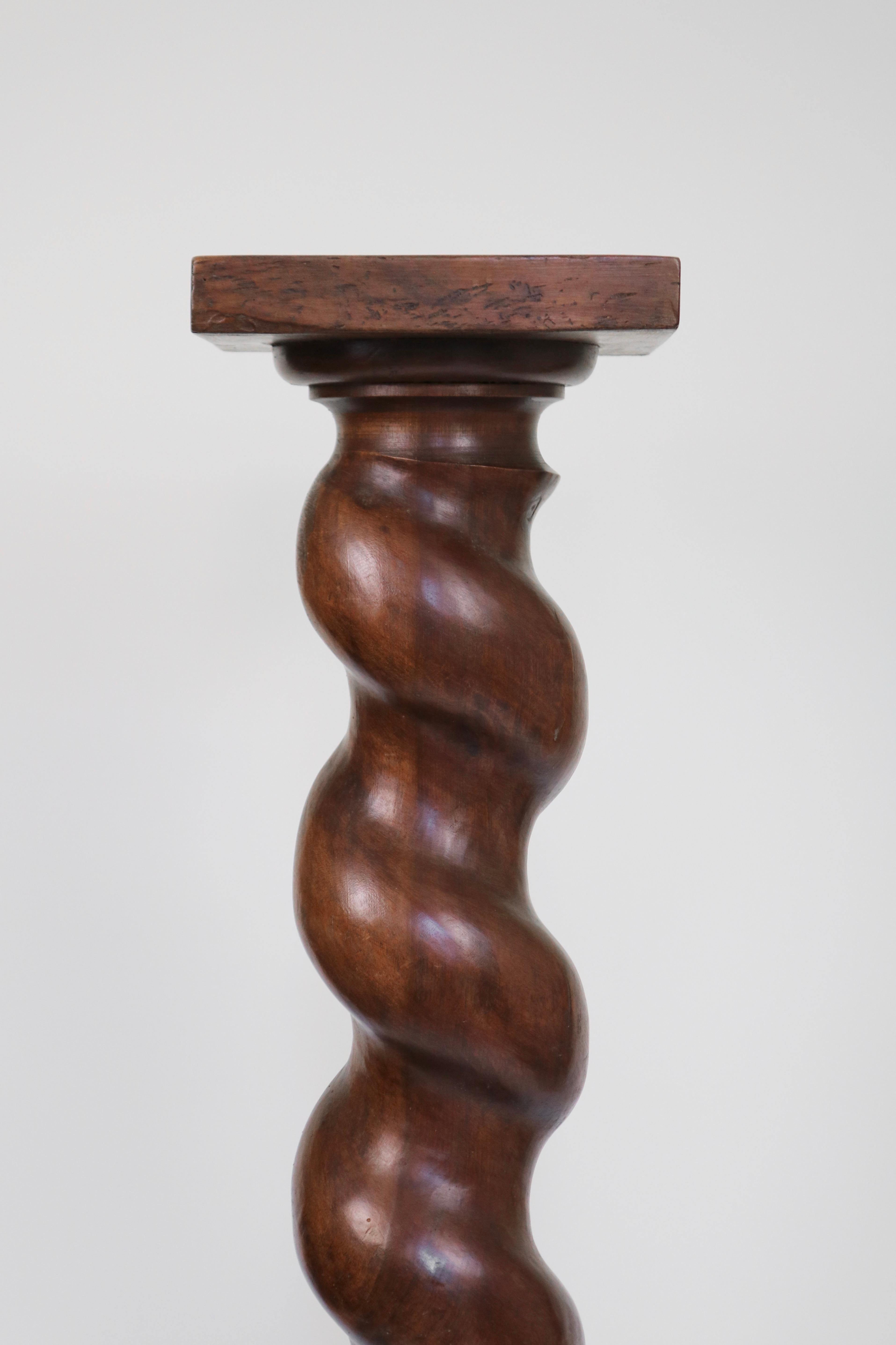 19th Century French Walnut Pedestal For Sale 3
