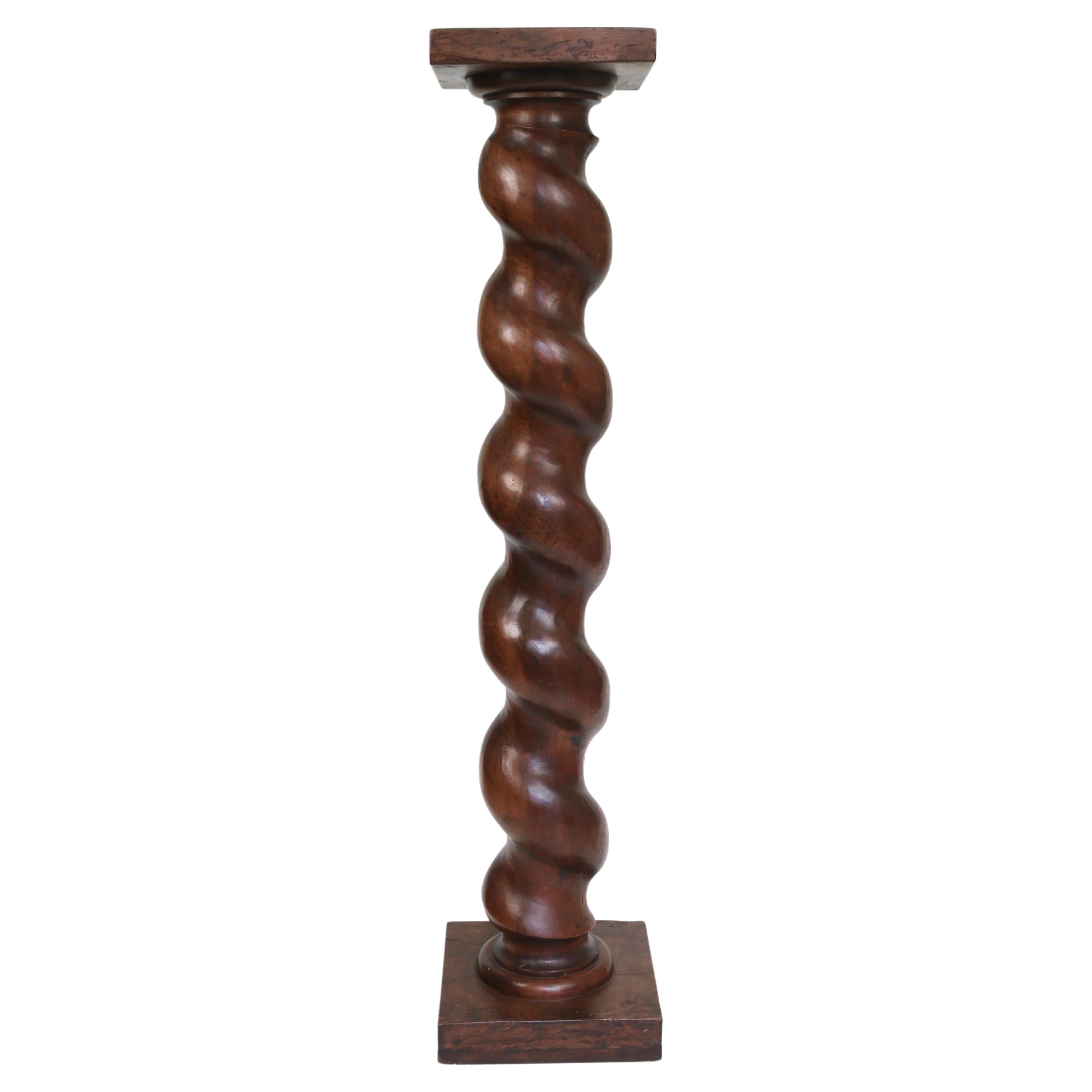 19th Century French Walnut Pedestal For Sale