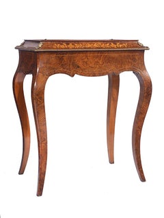 19th Century French Walnut Planter Table with an Inner Zinc Liner