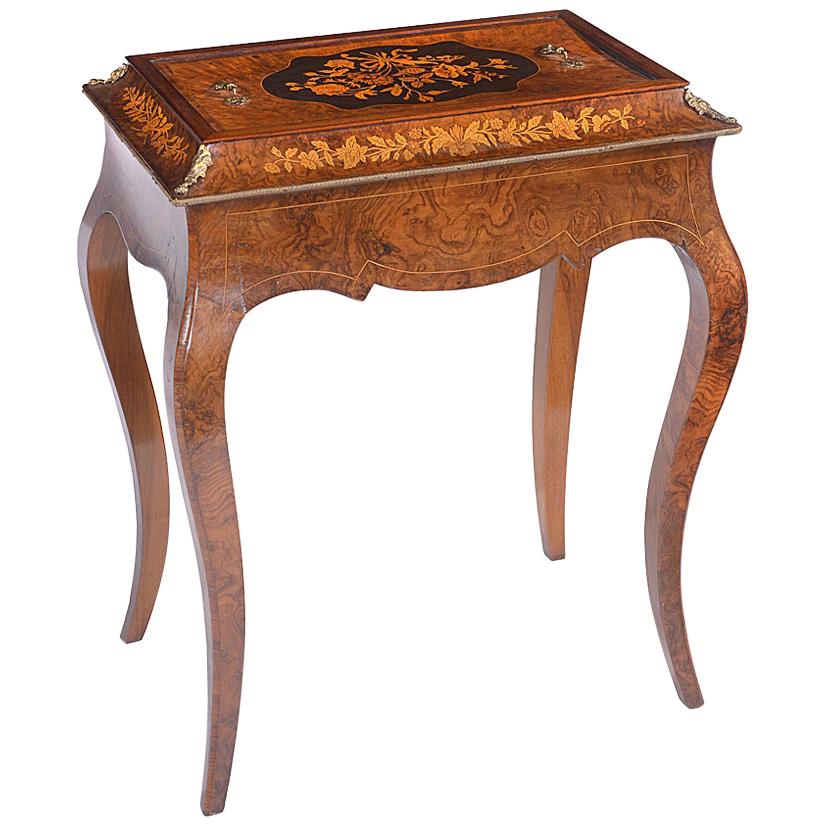 19th Century French Walnut Planter Table with an Inner Zinc Liner For Sale