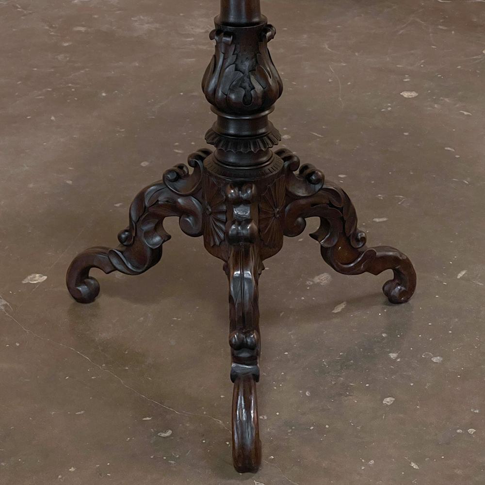 19th Century French Walnut Renaissance Carved Center Table For Sale 5