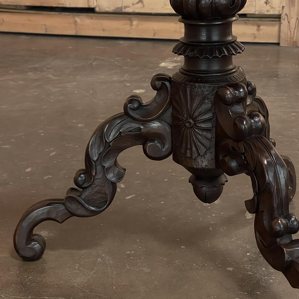 19th Century French Walnut Renaissance Carved Center Table For Sale 6