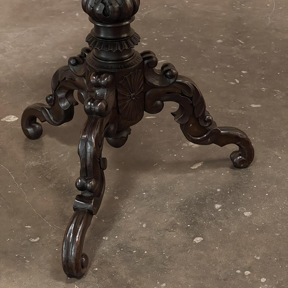 19th Century French Walnut Renaissance Carved Center Table For Sale 9