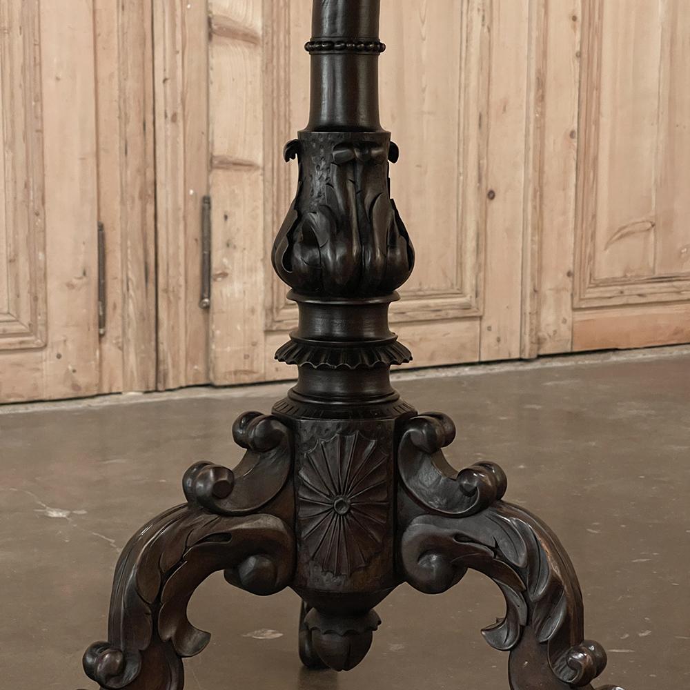 19th Century French Walnut Renaissance Carved Center Table For Sale 12