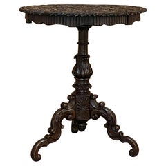 19th Century French Walnut Renaissance Carved Center Table