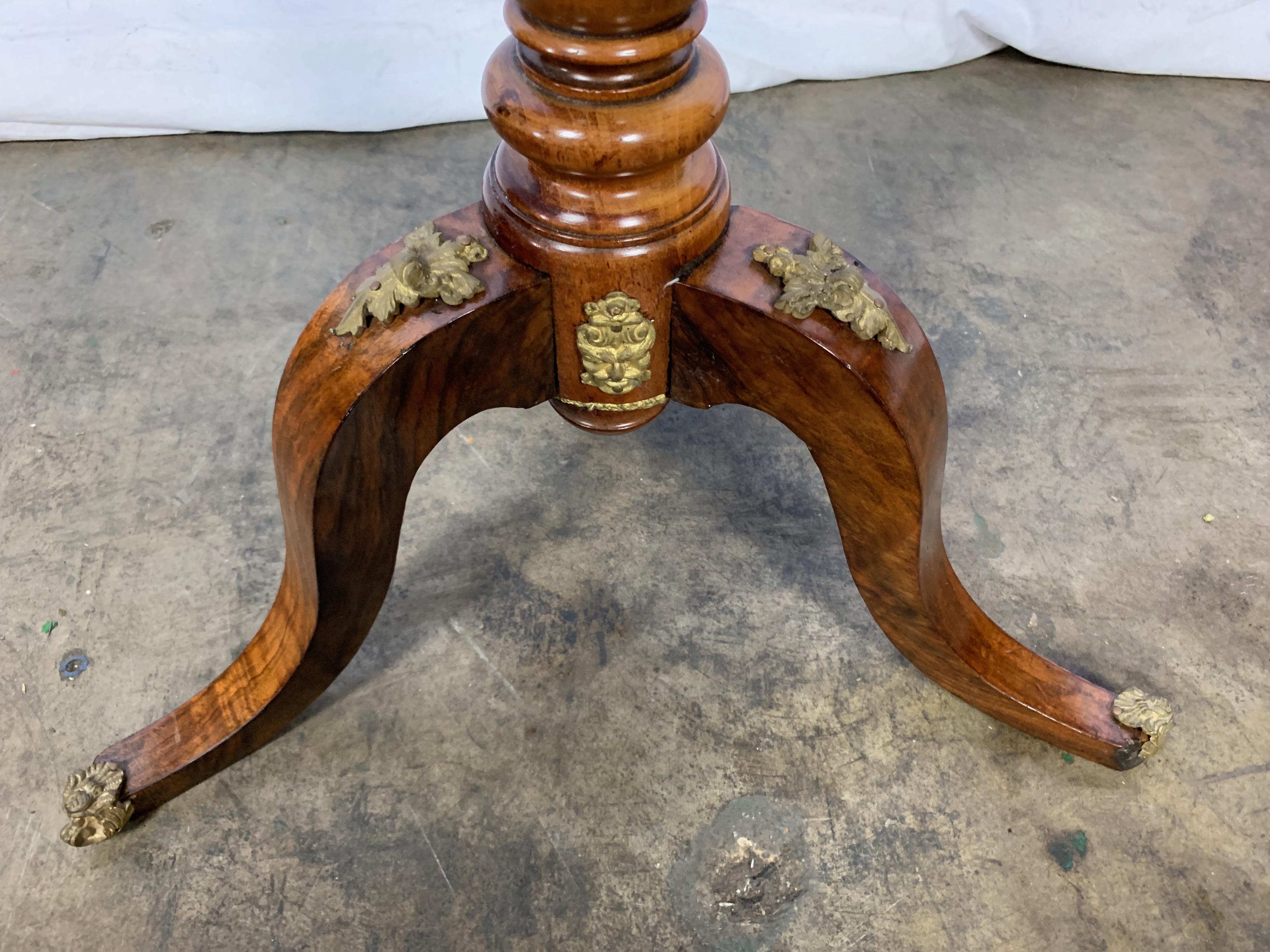 Wood 19th Century, French Walnut, Rosewood and Marquetry Inlaid Occasional Table For Sale