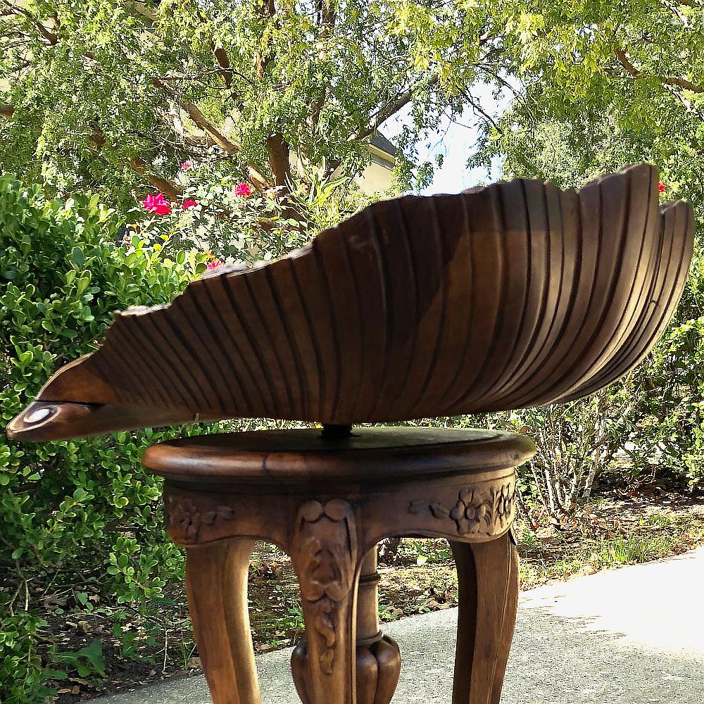 19th Century French Walnut Scallop Shell Musician's Stool 3