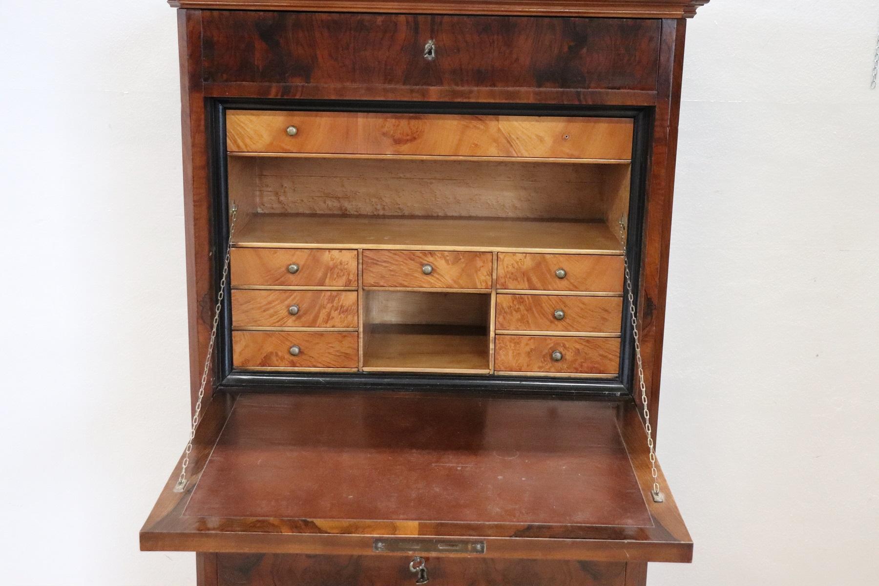 19th Century French Walnut Secretaire with Internal Secret 6