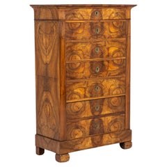 Antique 19th Century French Walnut Semainier