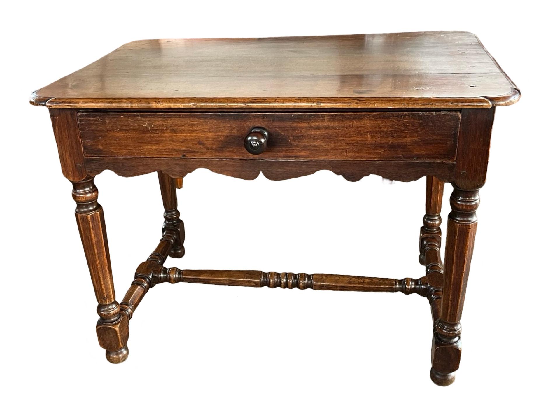 Hand-Crafted 19th Century French Walnut Side Table For Sale