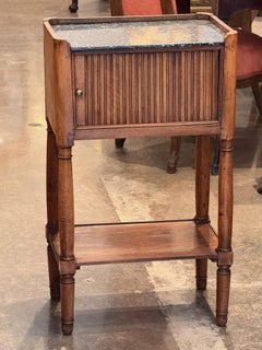 19th Century French Walnut Side Table With Marble Top