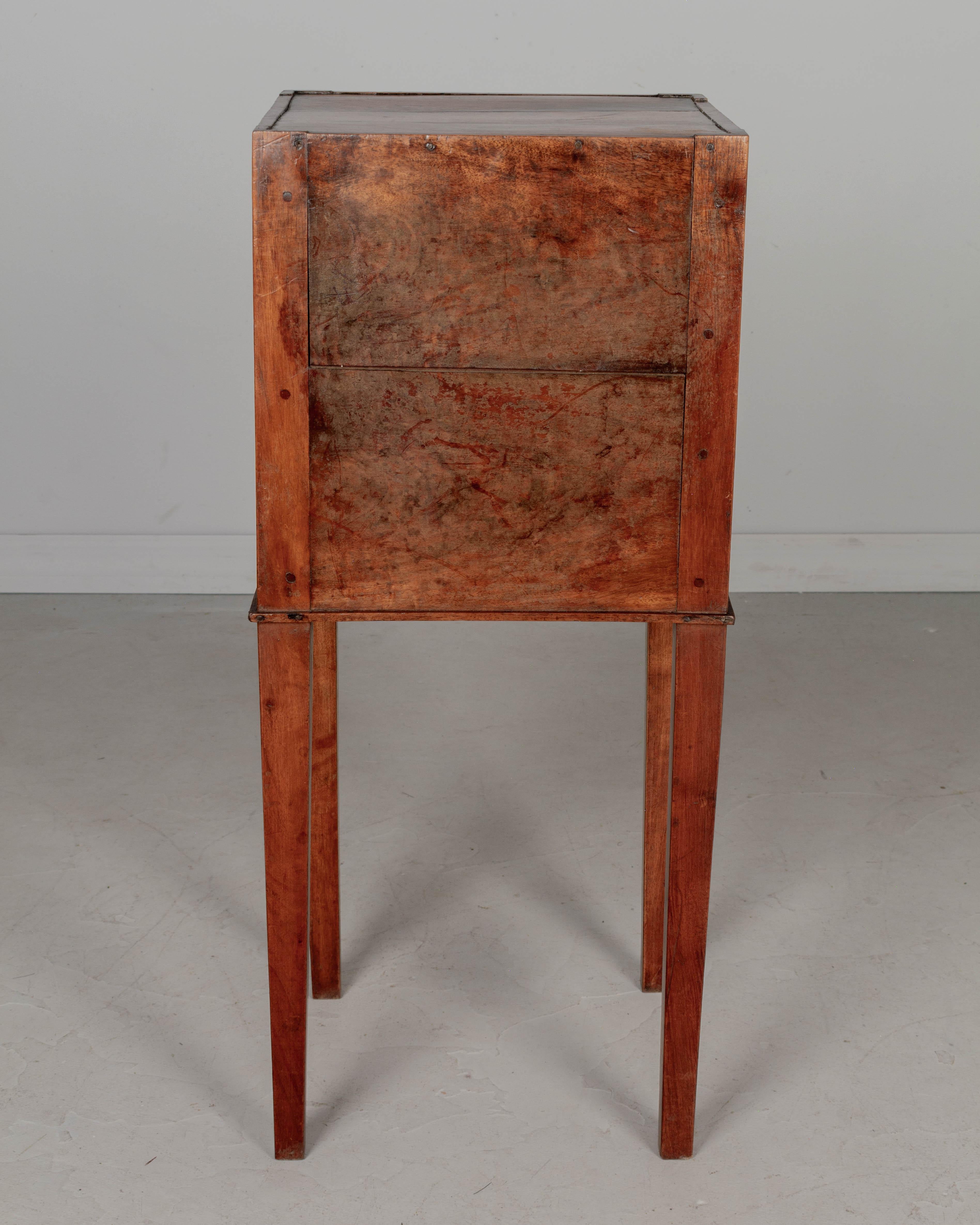 19th Century French Walnut Side Table with Tambour Door In Good Condition For Sale In Winter Park, FL
