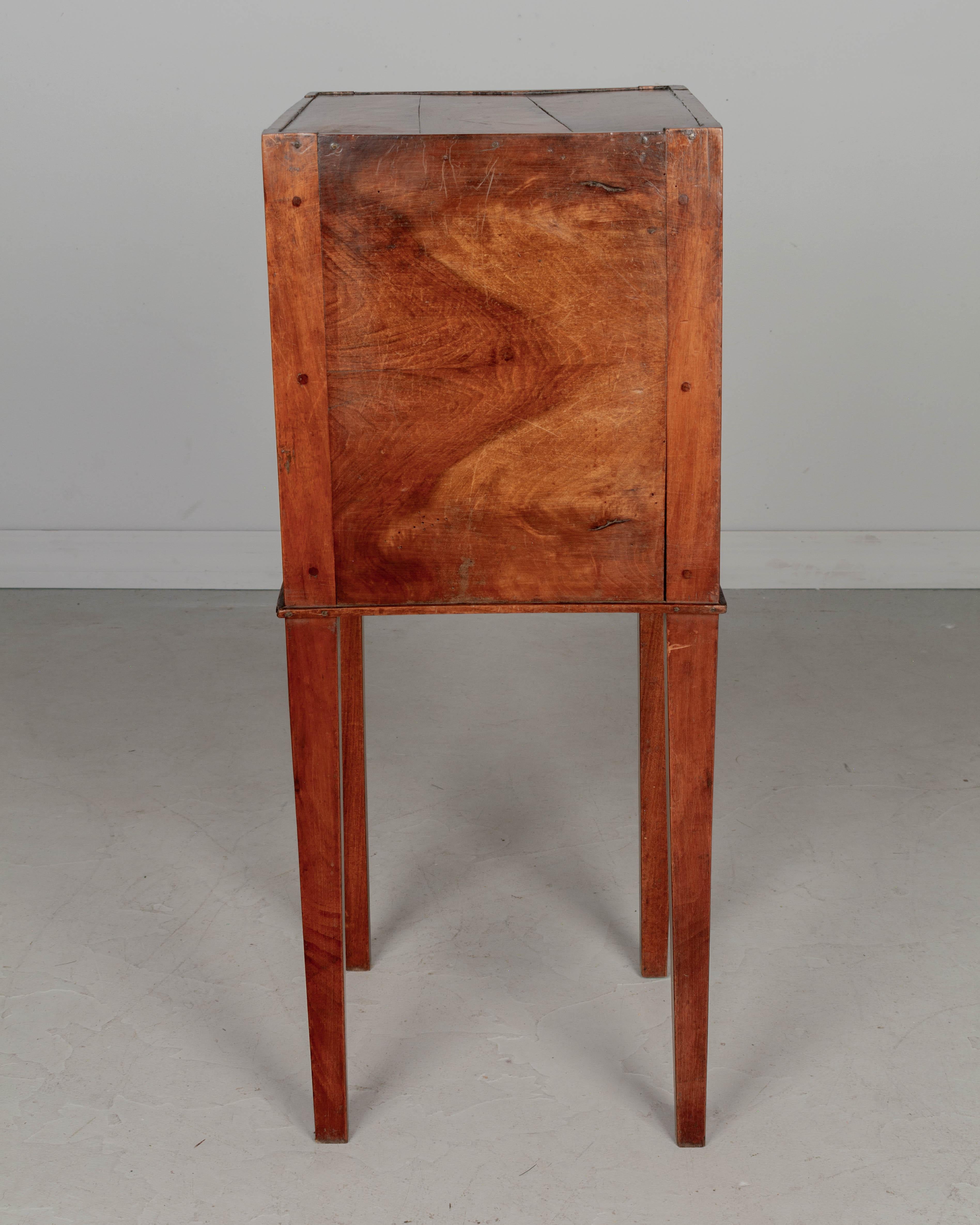 19th Century French Walnut Side Table with Tambour Door For Sale 1