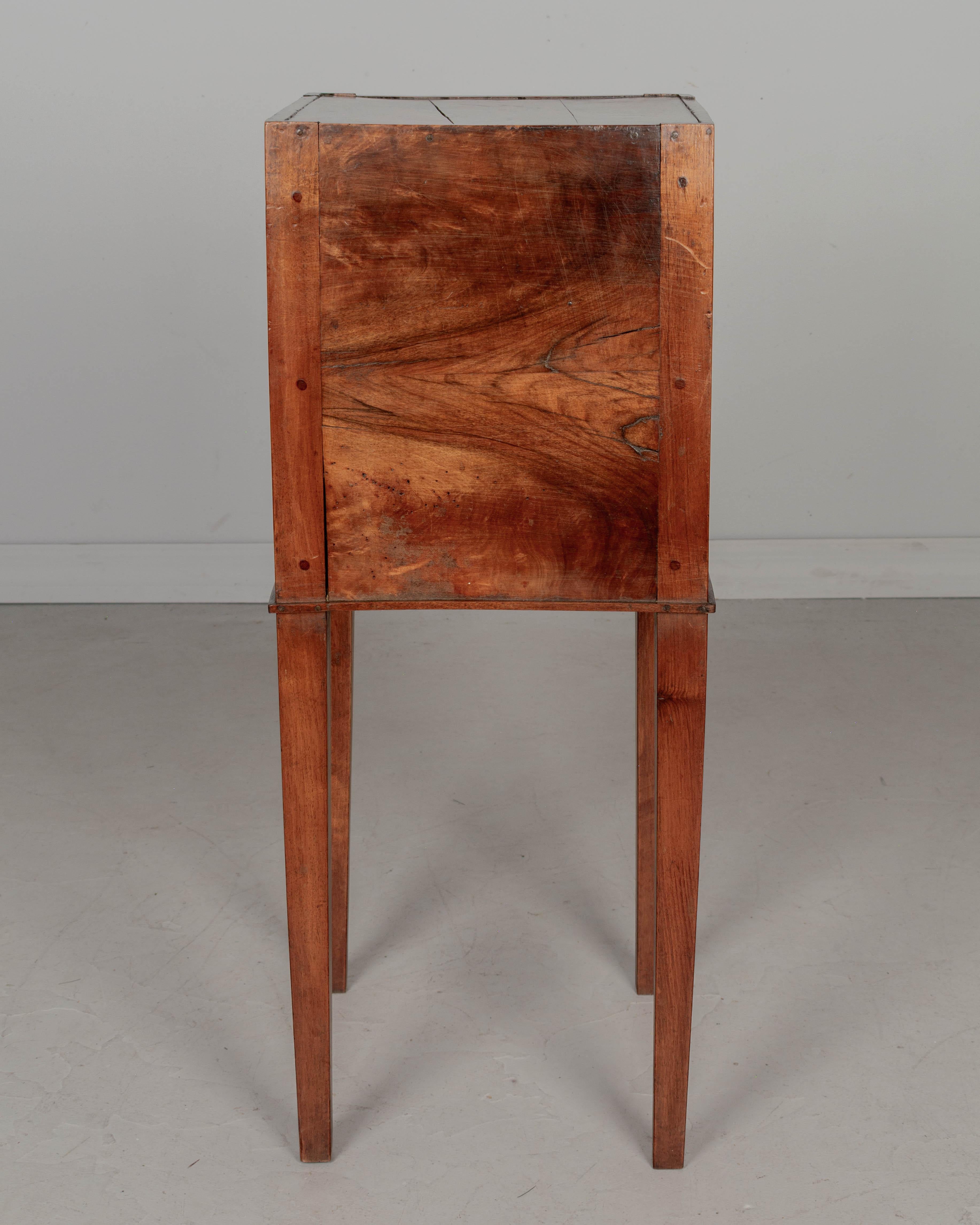 19th Century French Walnut Side Table with Tambour Door For Sale 2