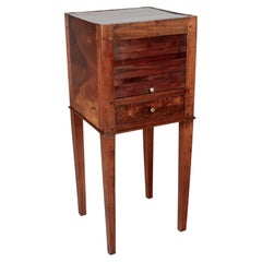 Used 19th Century French Walnut Side Table with Tambour Door