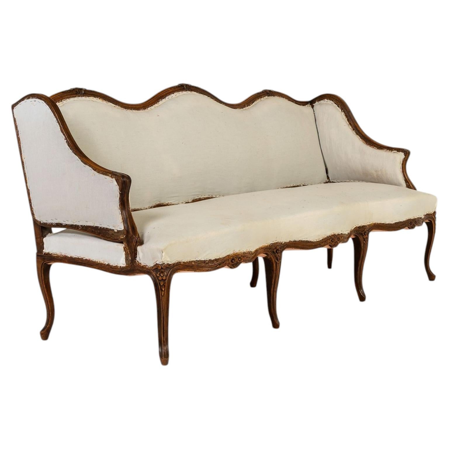19th Century French Walnut Sofa