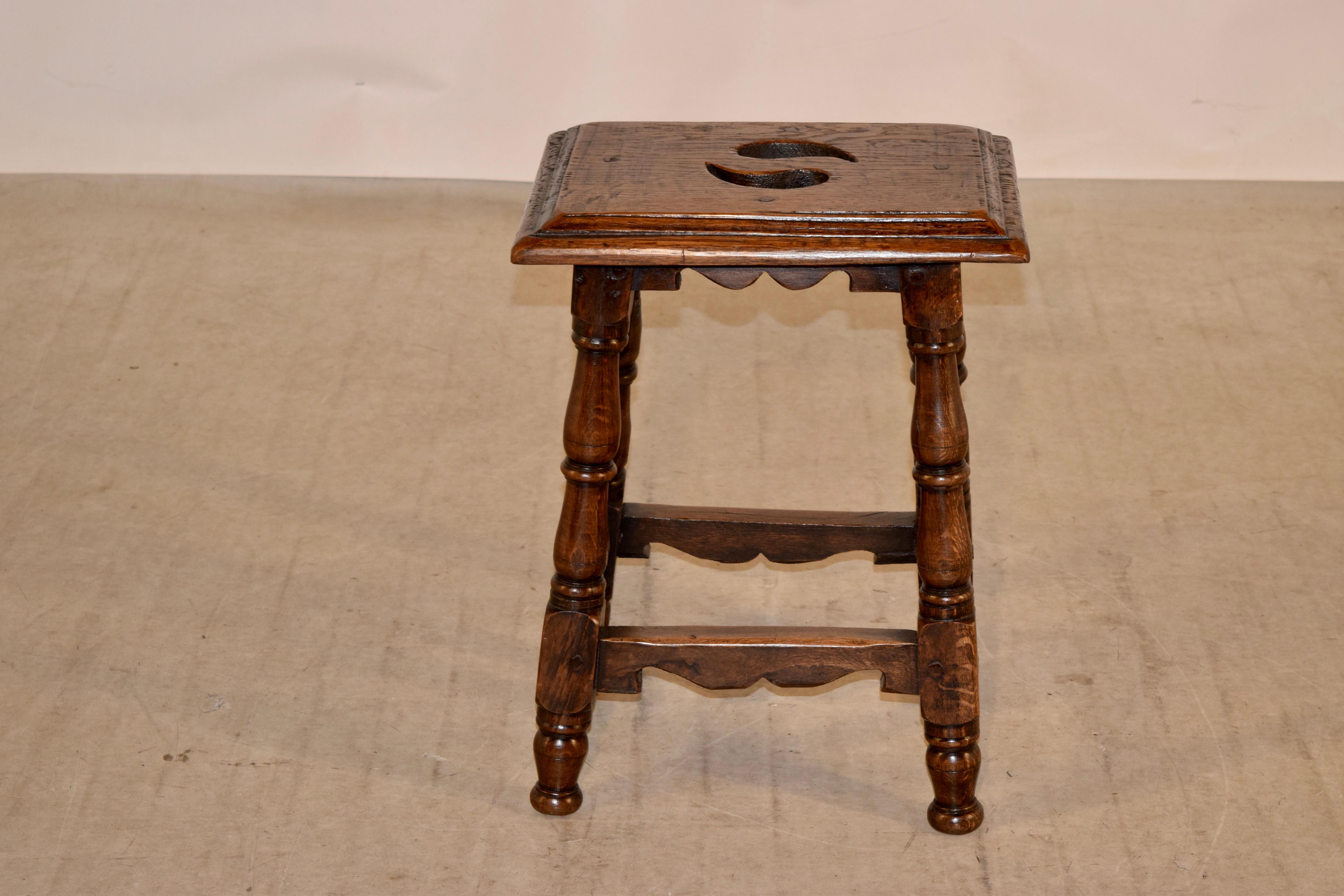 19th Century French Walnut Stool In Good Condition For Sale In High Point, NC