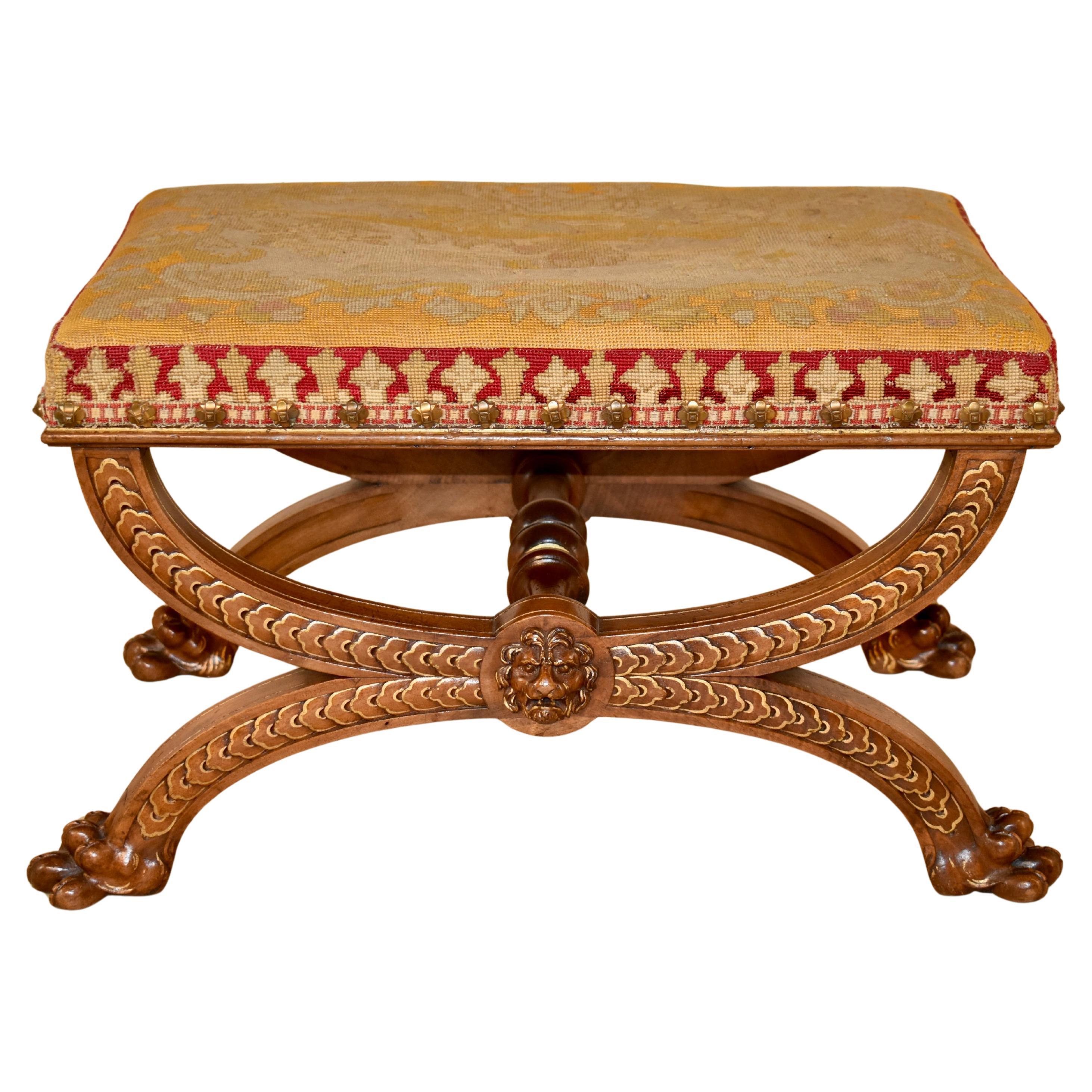 19th Century French Walnut Stool