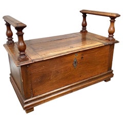 19th Century French Walnut Storage Bench