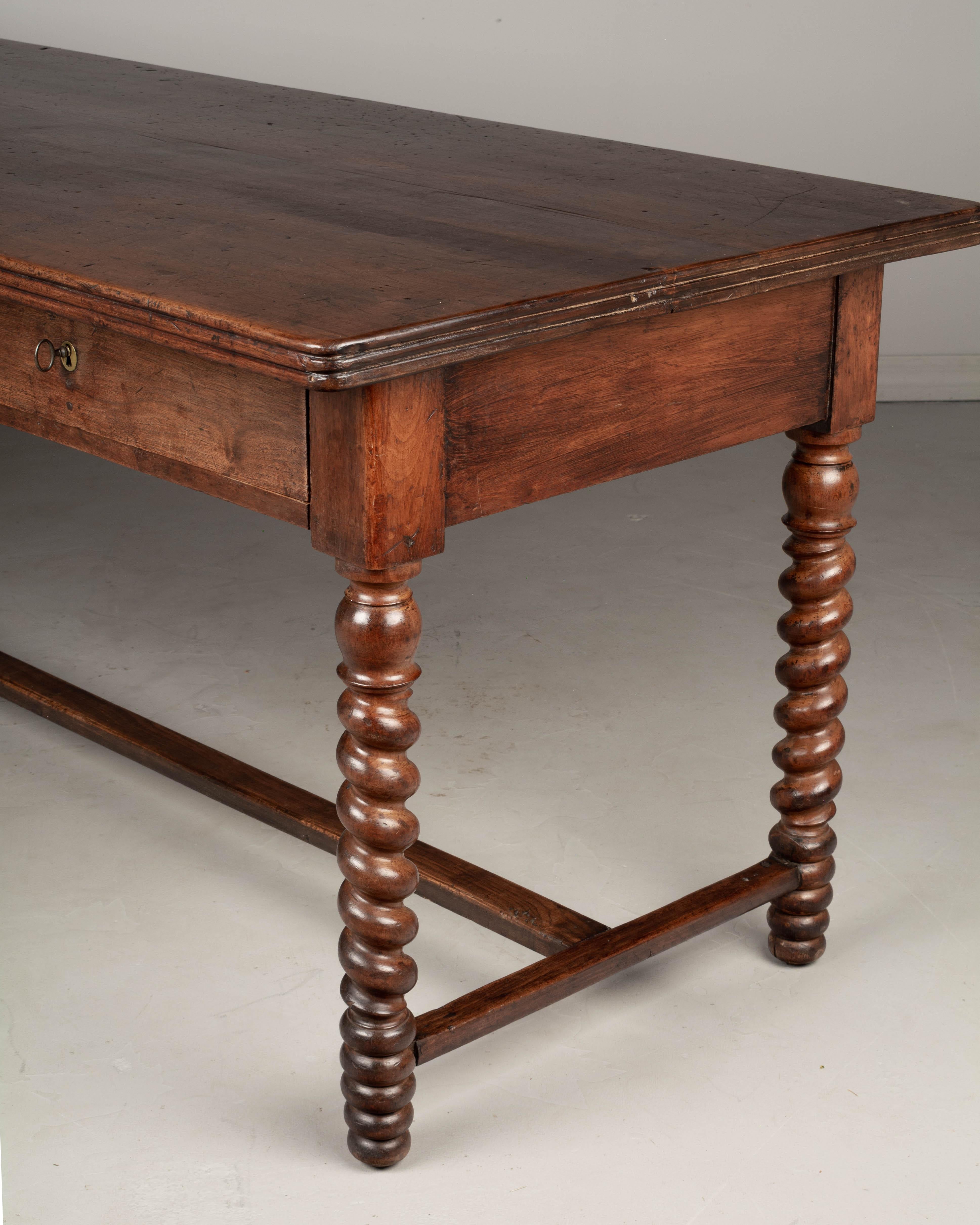19th Century French Walnut Table de Drapier or Center Table 4