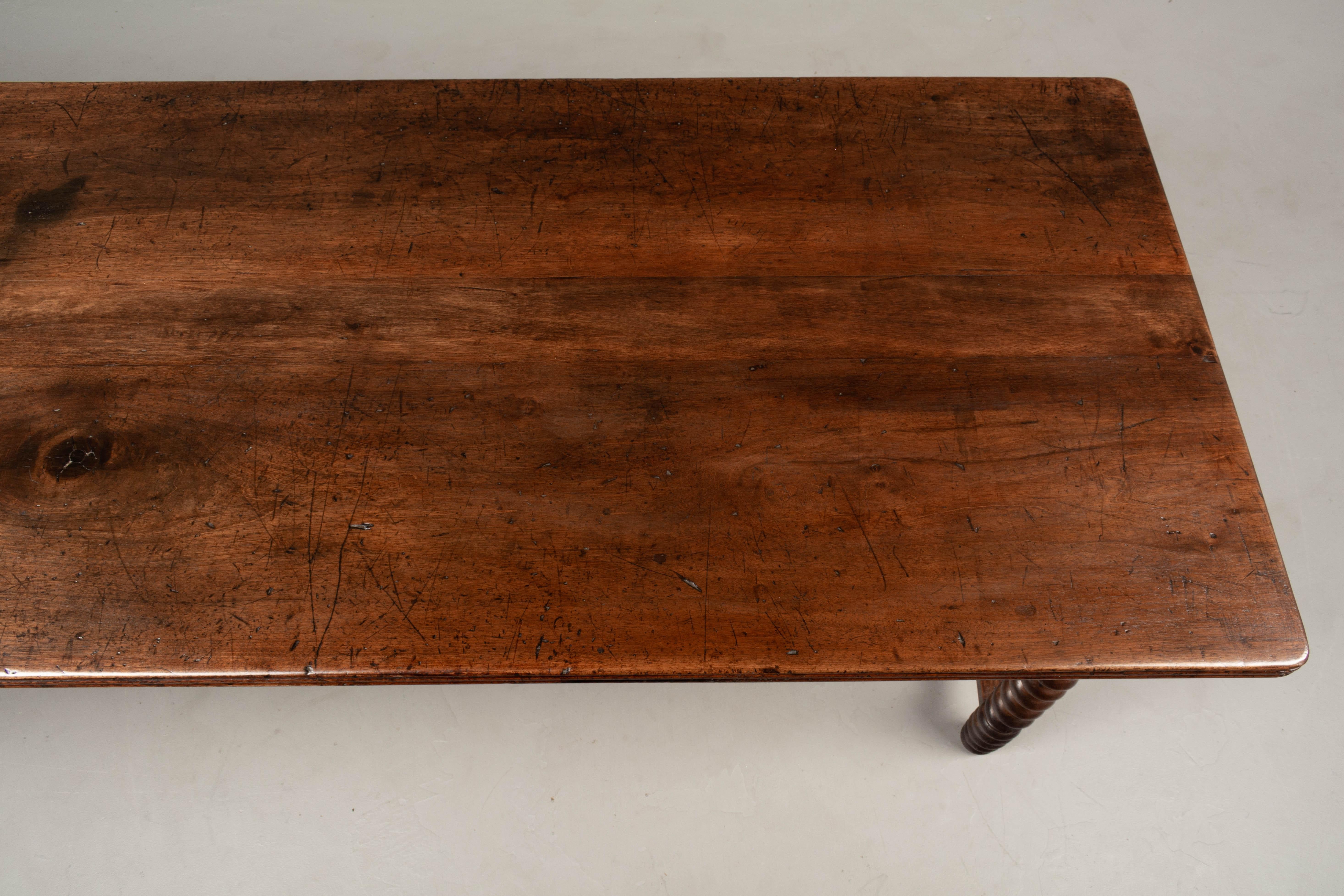 19th Century French Walnut Table de Drapier or Center Table 8
