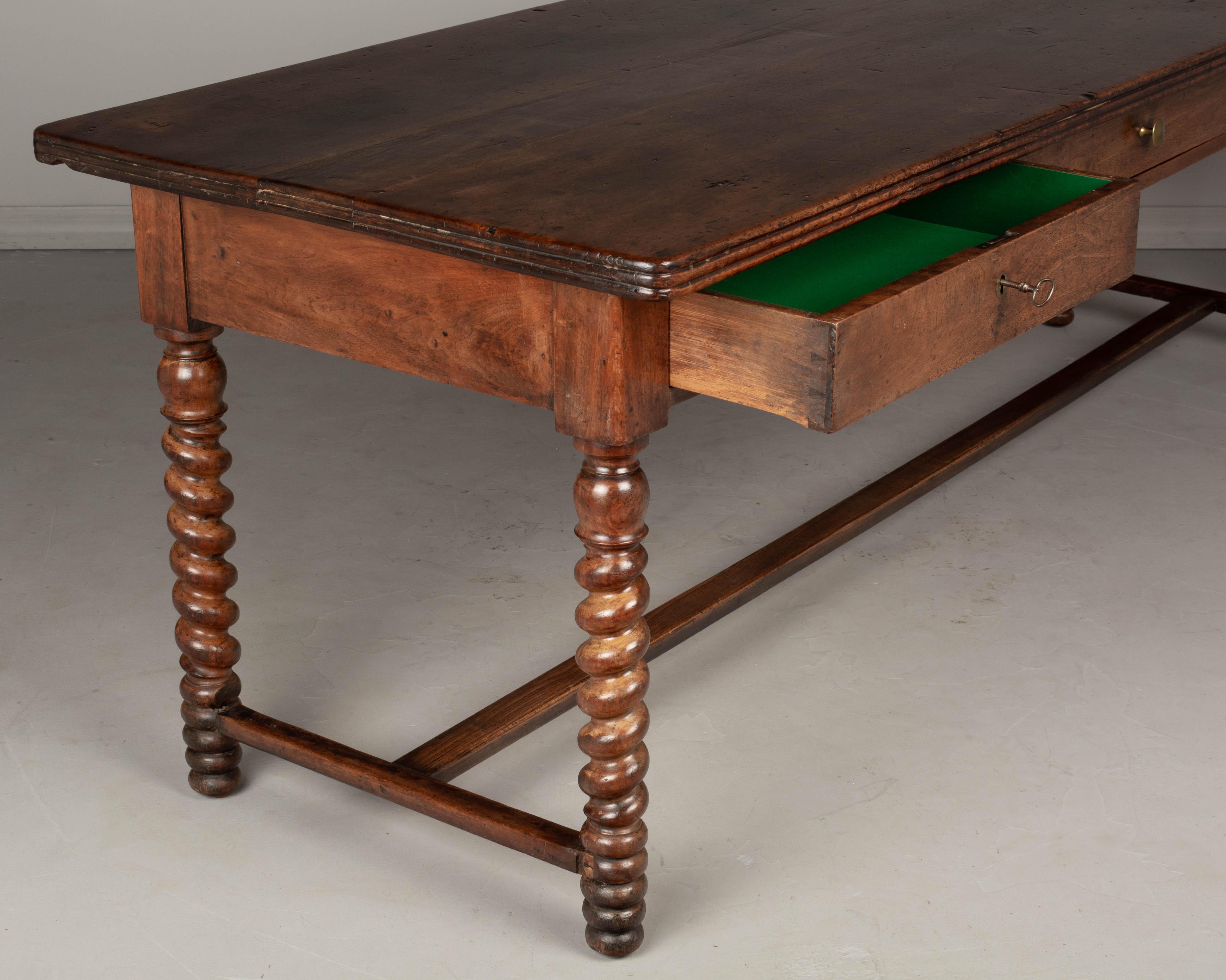 19th Century French Walnut Table de Drapier or Center Table 3