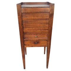 19th Century French Walnut Tambour Door Side Table