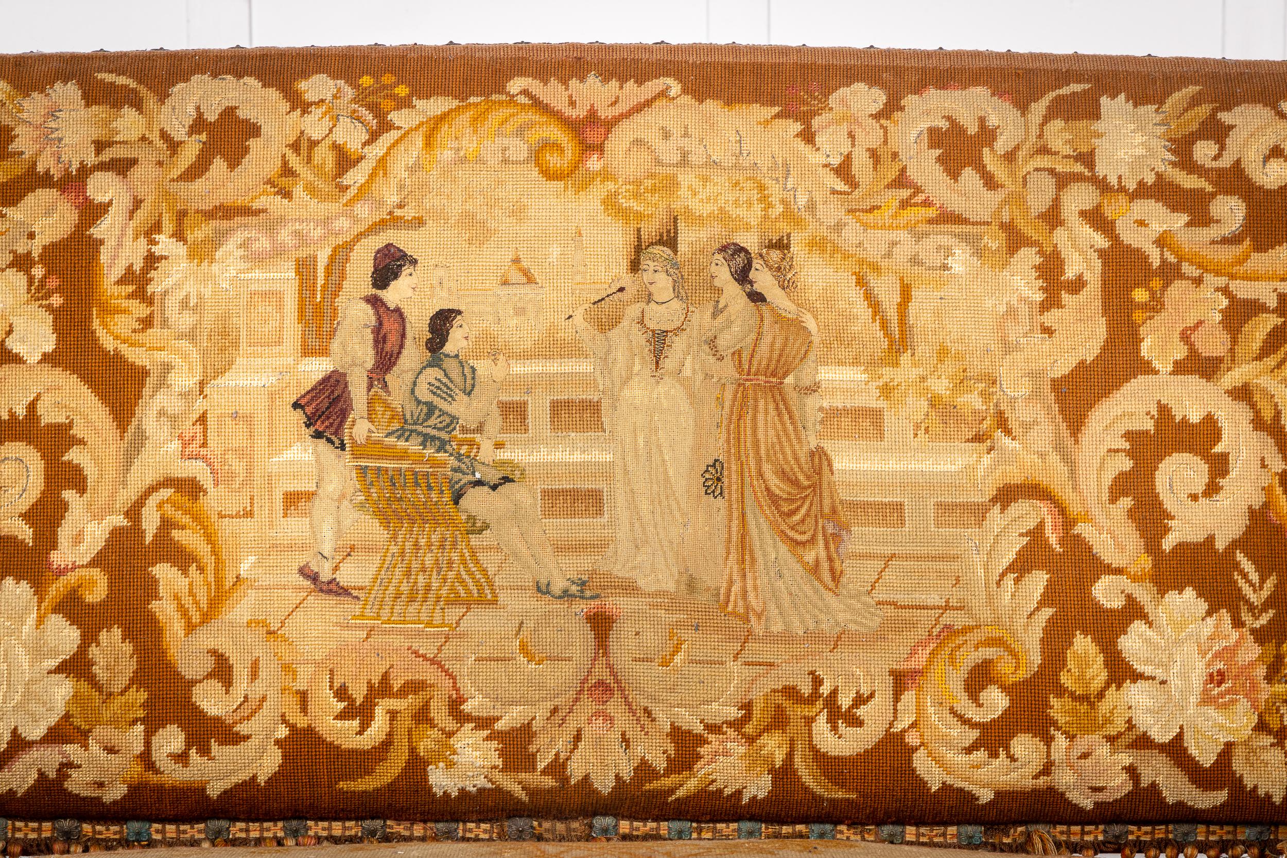 19th Century French Walnut Tapestry Sofa 1