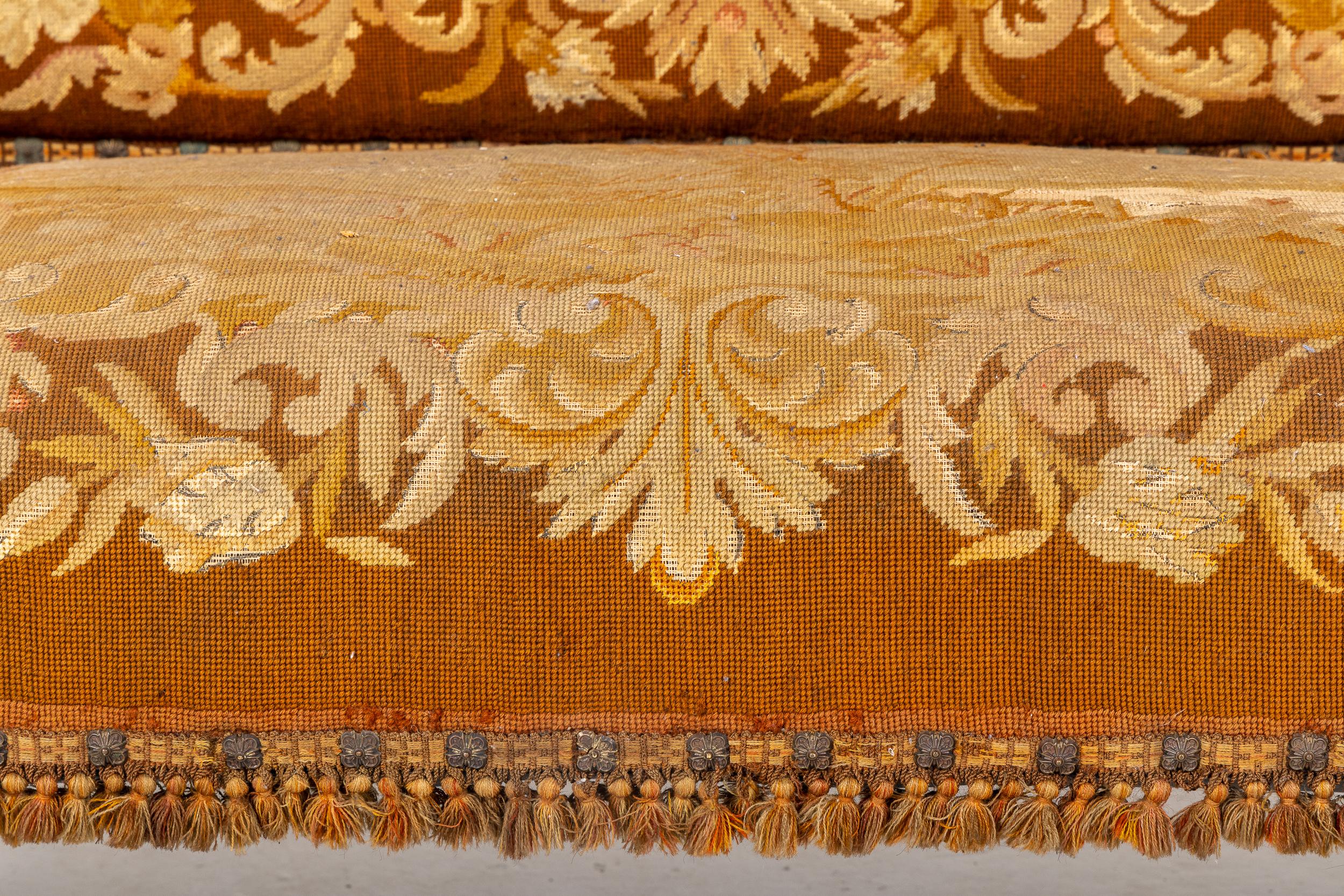 19th Century French Walnut Tapestry Sofa 2