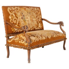 19th Century French Walnut Tapestry Sofa