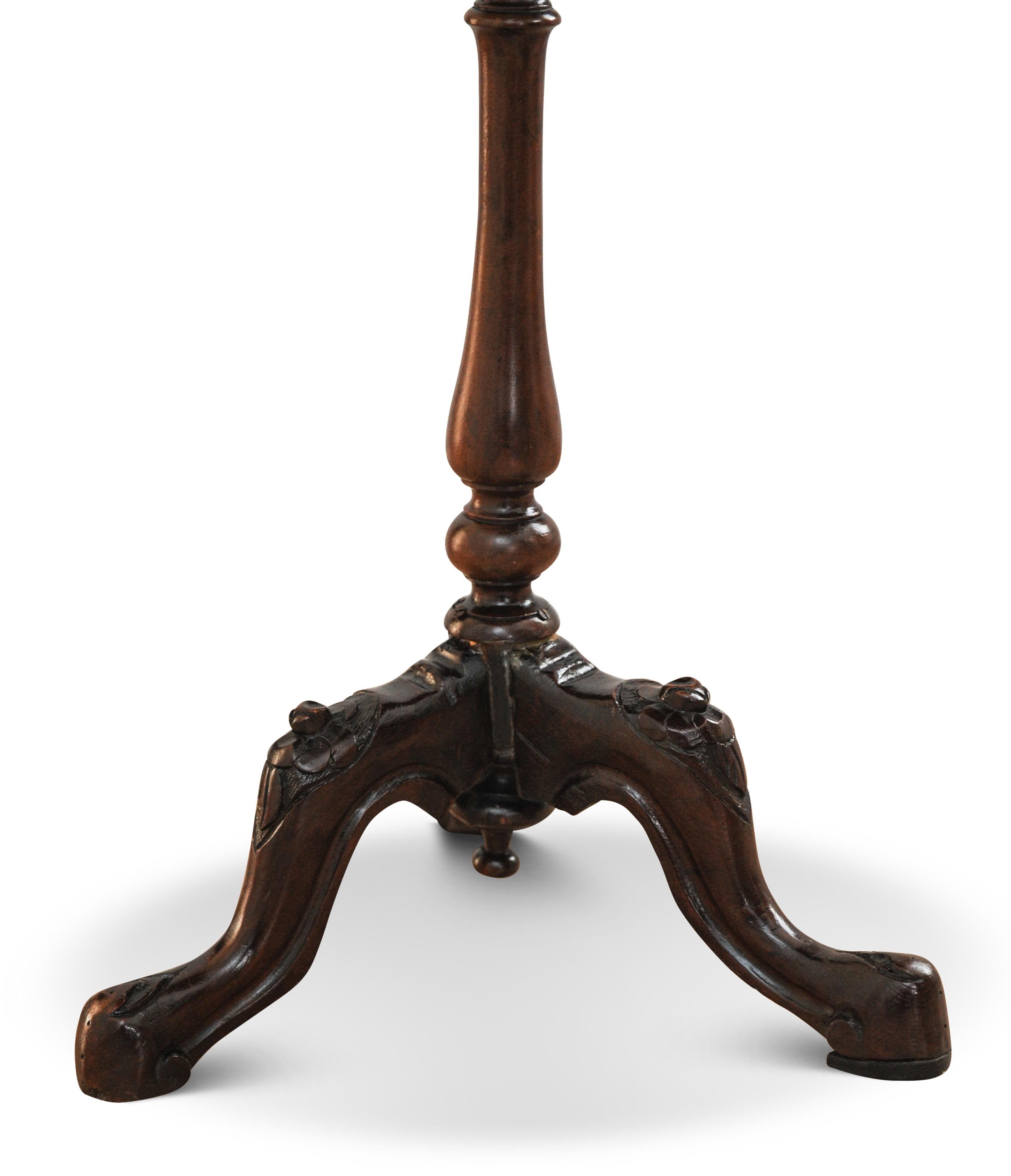 19th Century French Walnut Tilt Top Wine Table With A Central Inlaid Bird Motif  For Sale 2