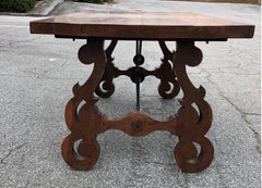 19th Century French Walnut Trestle Table 'Perfect Desk Dimensions'