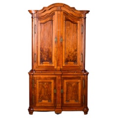 19th Century French Walnut Two Piece Cupboard