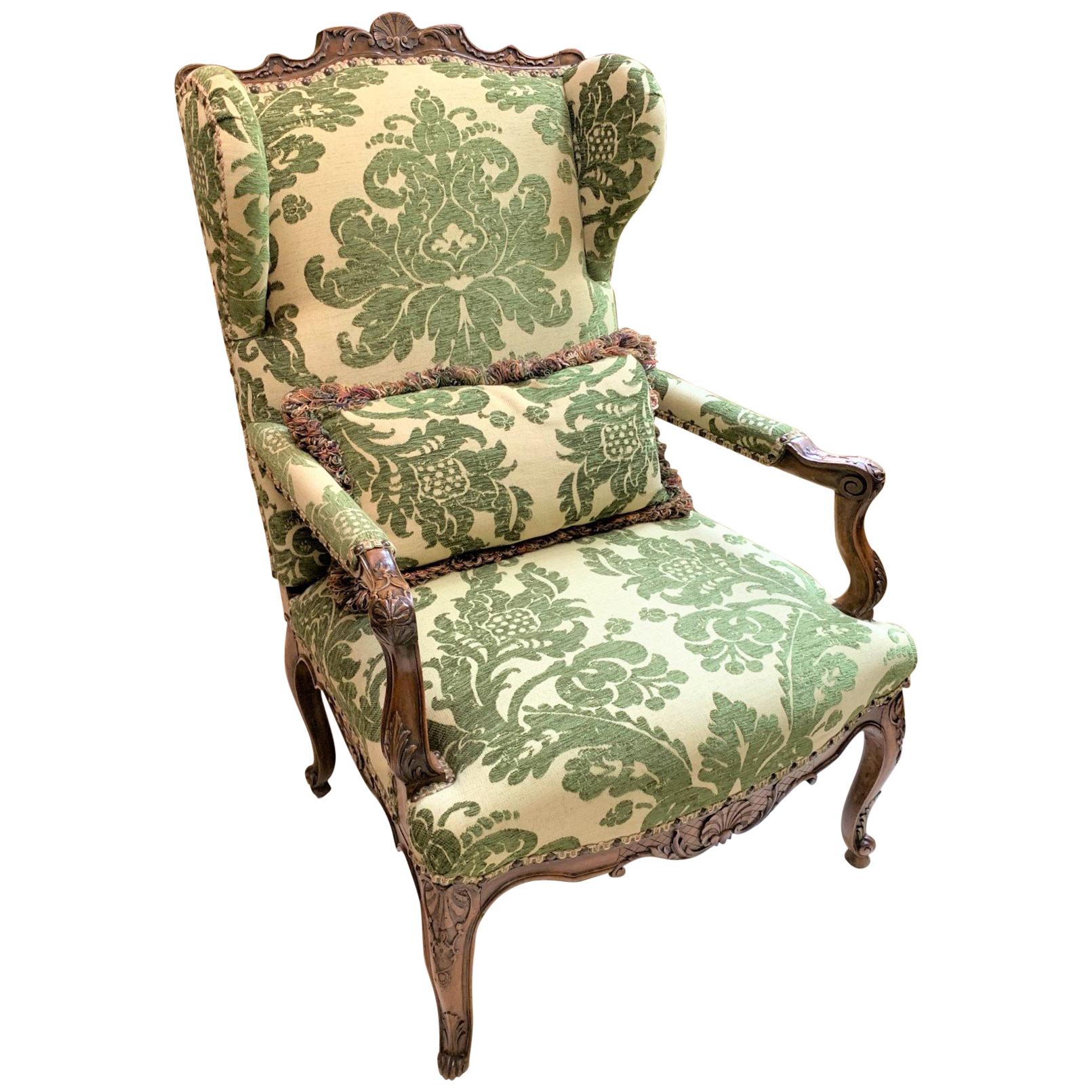 19th Century French Walnut & Upholstered Armchair