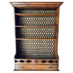 Antique 19th century French Walnut Wall Shelf with its Collection, 1870s