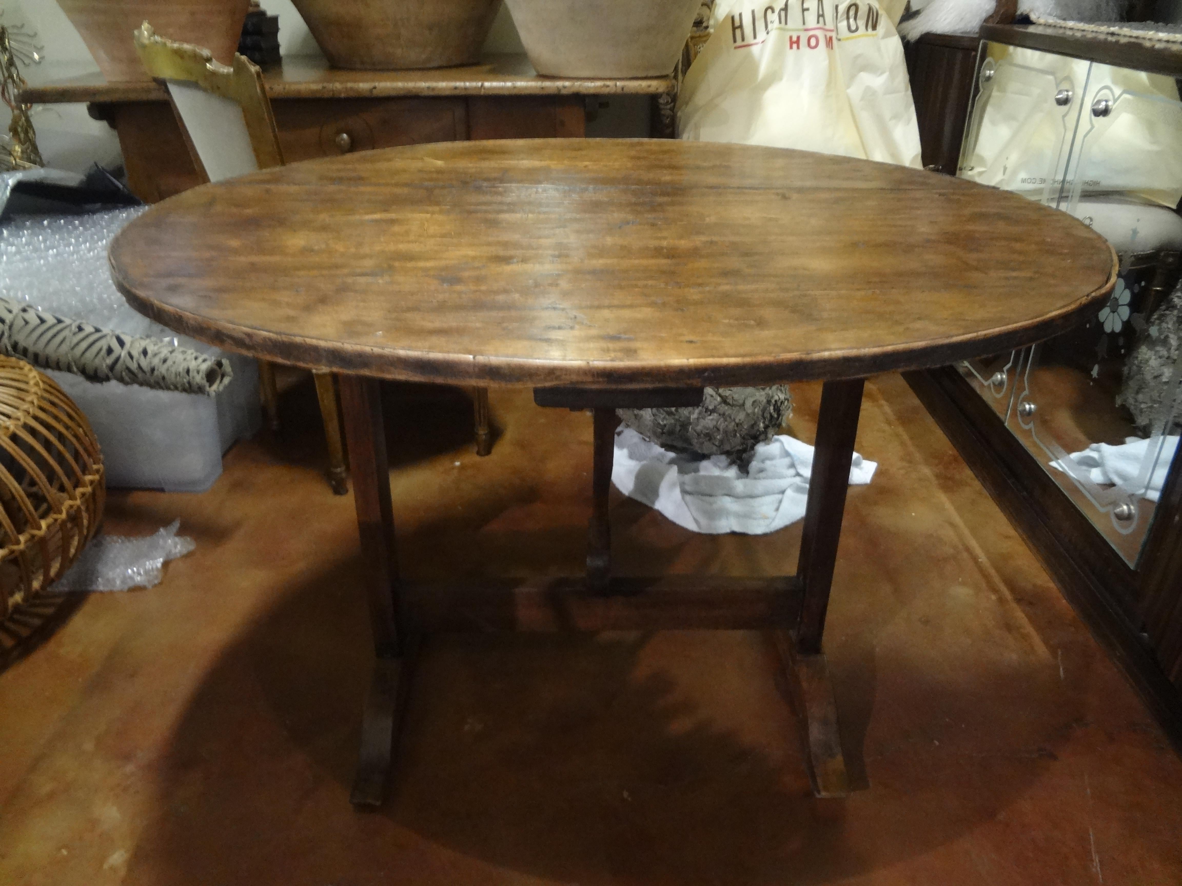 French Provincial 19th Century French Walnut Wine Tasting Table