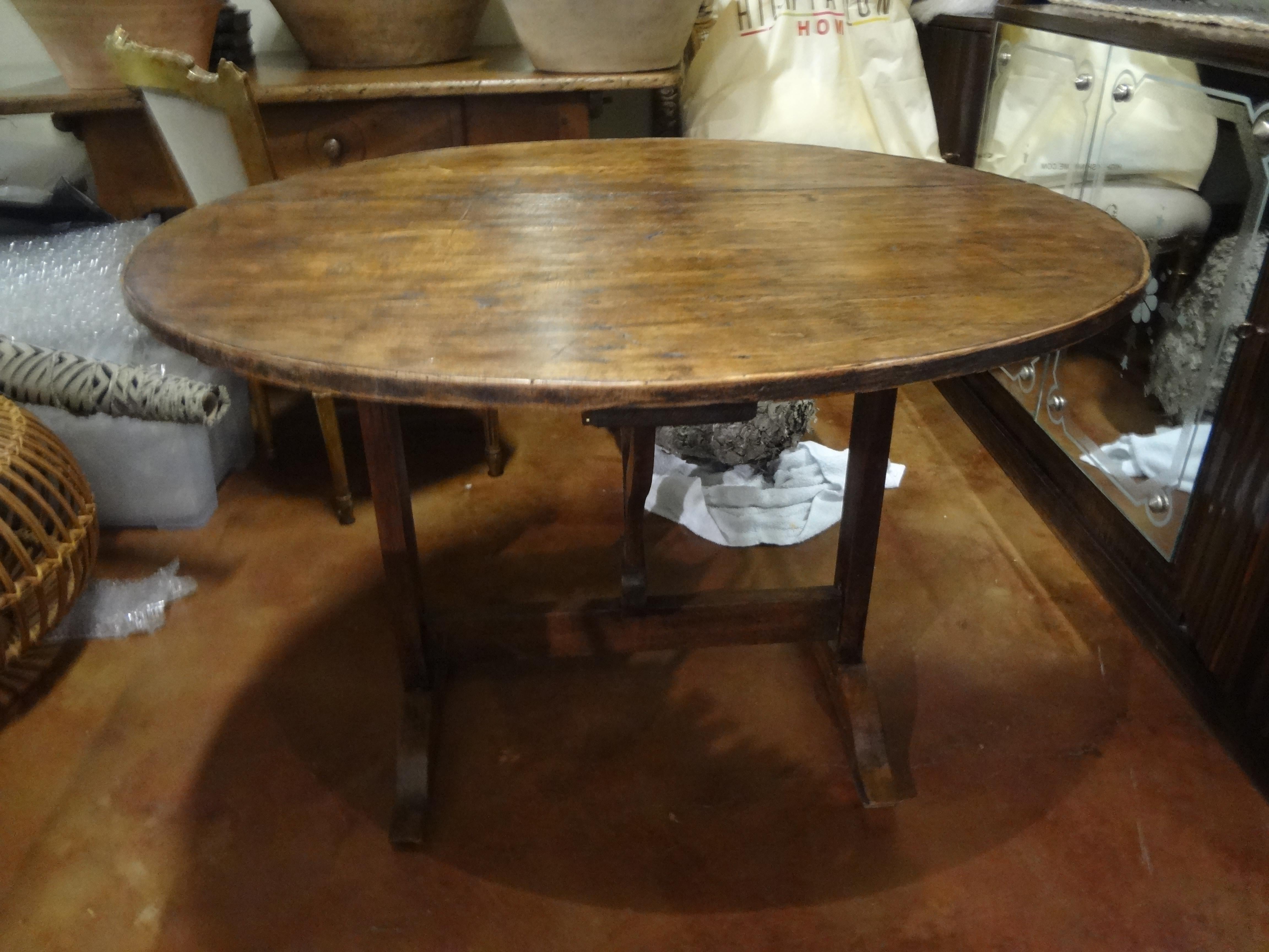19th Century French Walnut Wine Tasting Table In Good Condition In Houston, TX