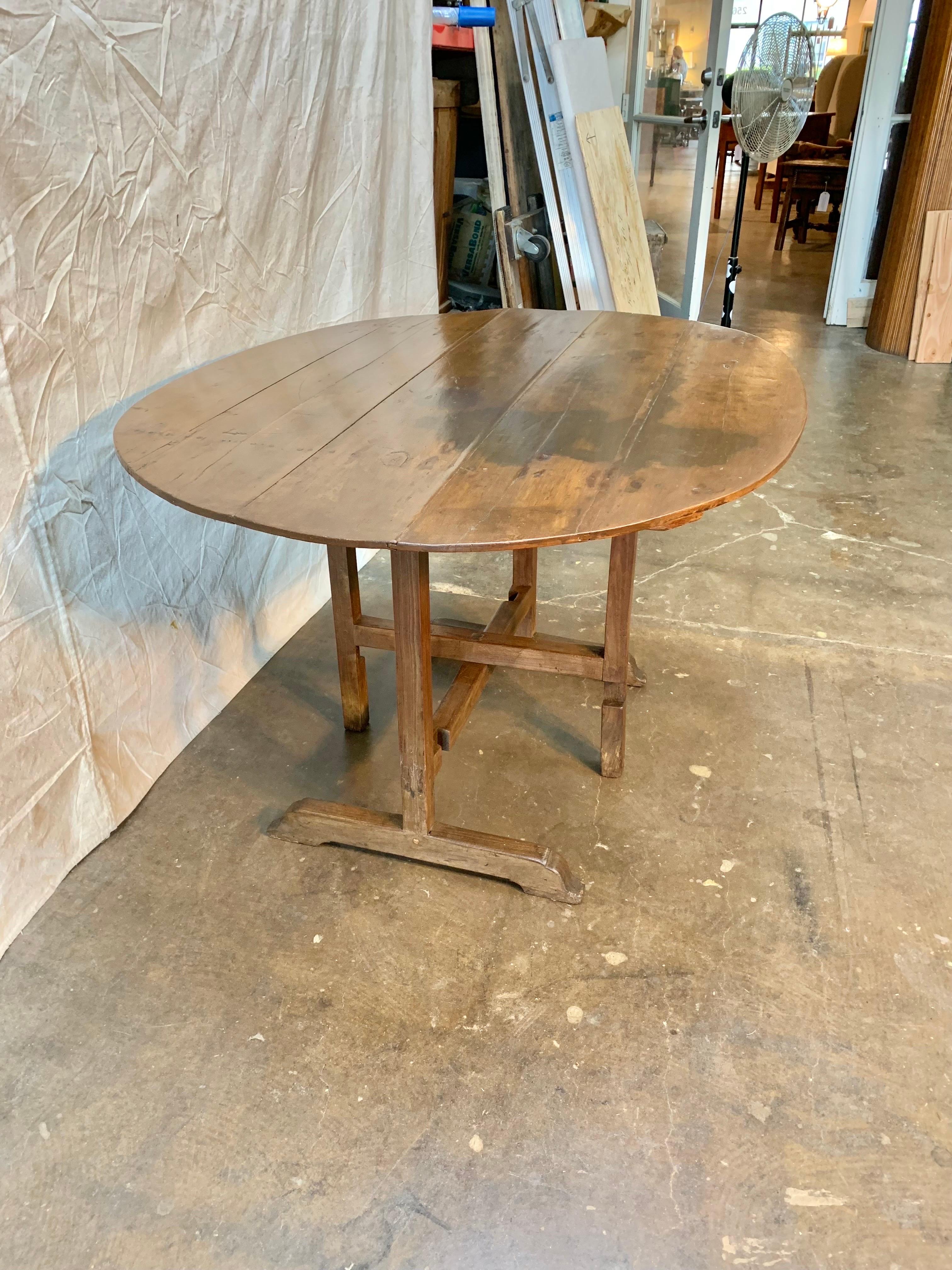 Hand-Crafted 19th century French Walnut Wine Tasting Table For Sale