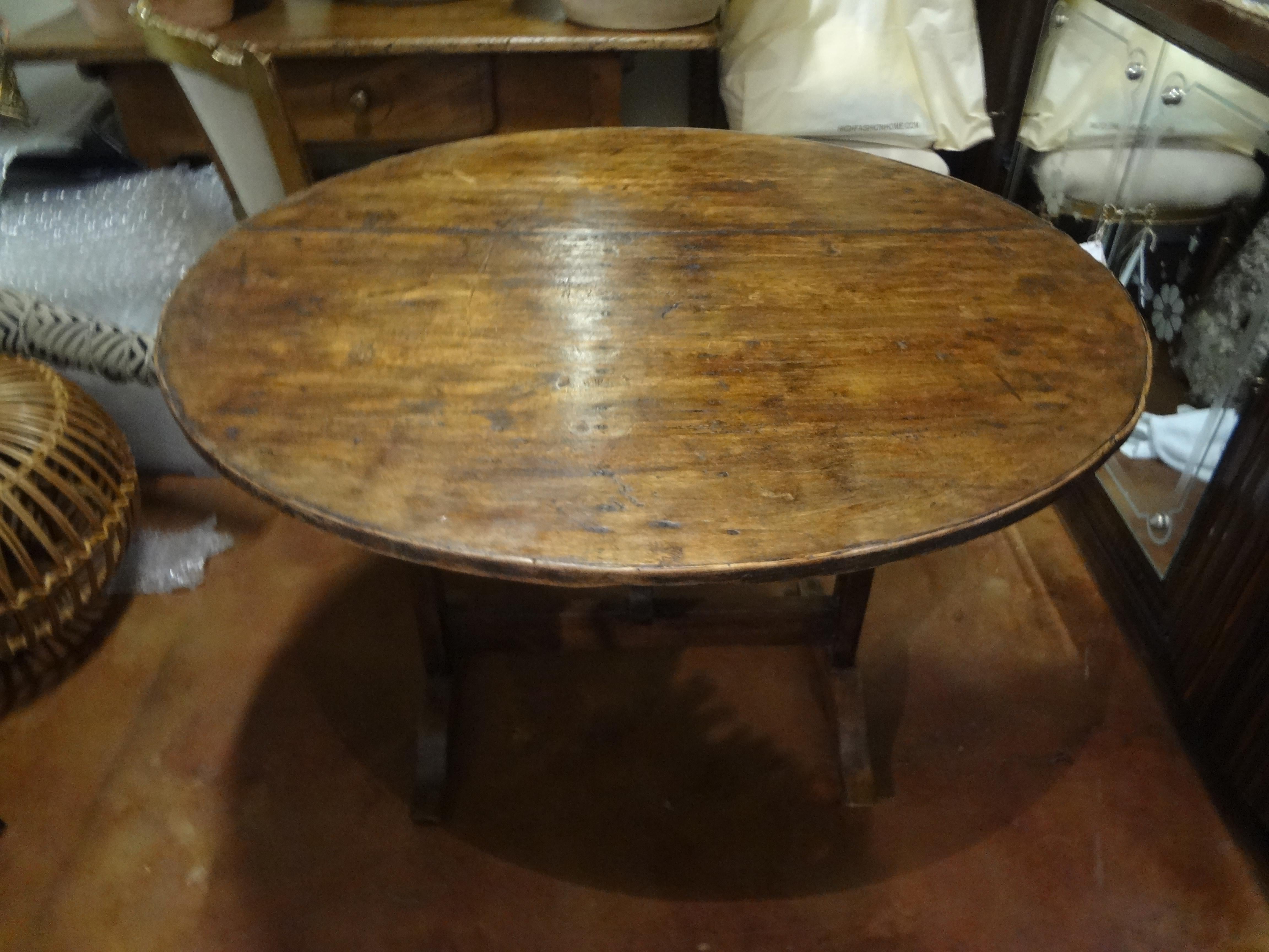 19th Century French Walnut Wine Tasting Table 1