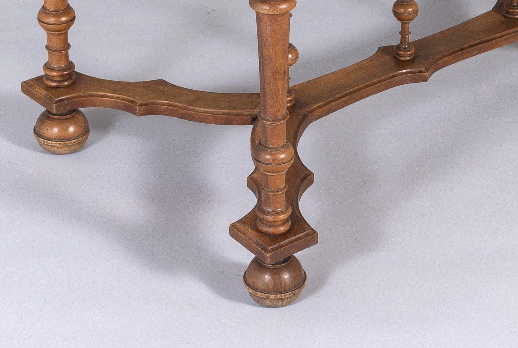 19th Century French Walnut Writing Desk Side Table For Sale 6