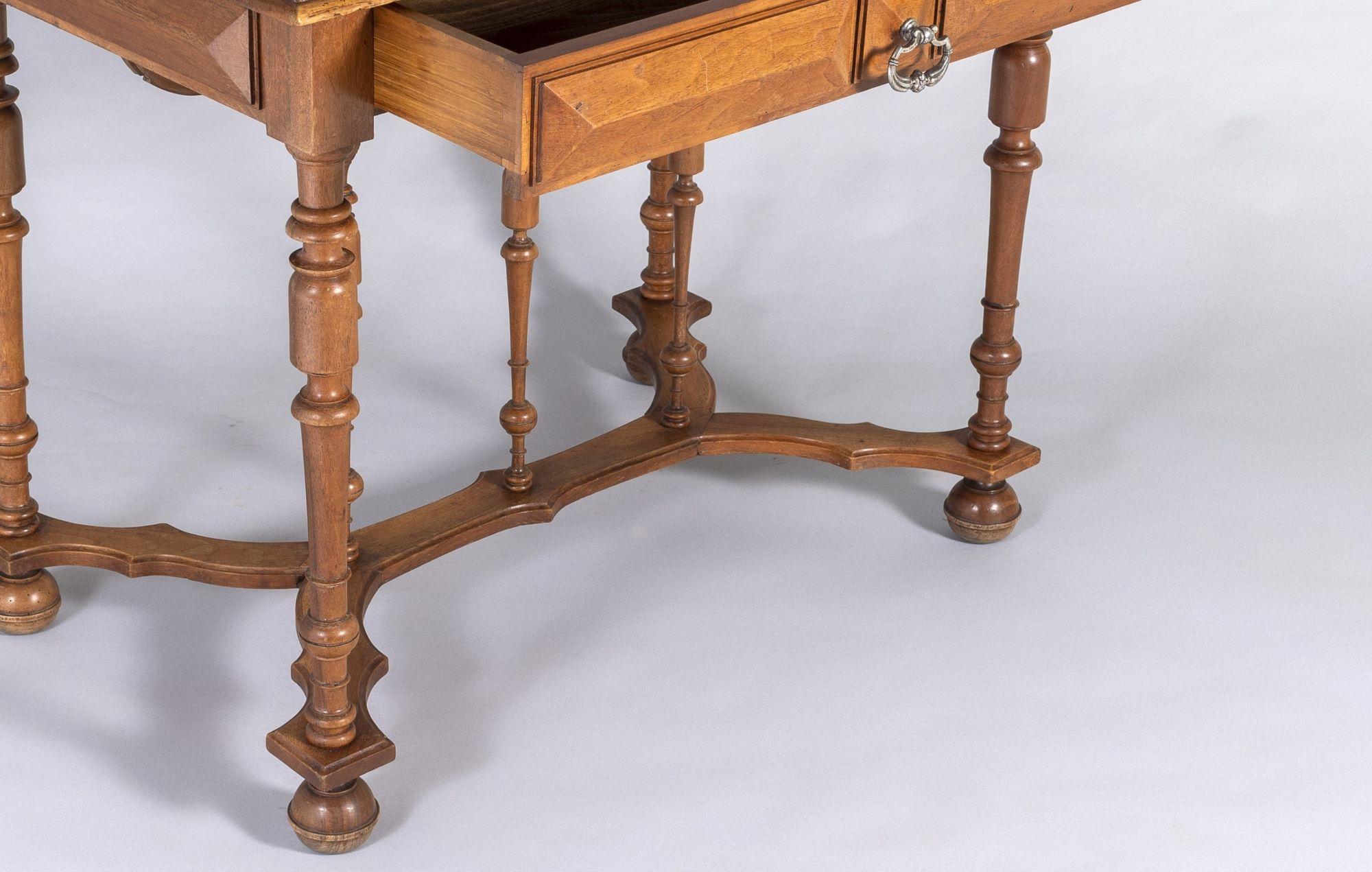 19th Century French Walnut Writing Desk Side Table For Sale 8